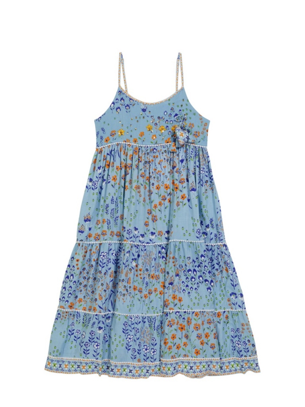 Poupette St. Barth Light Blue Floral Dress